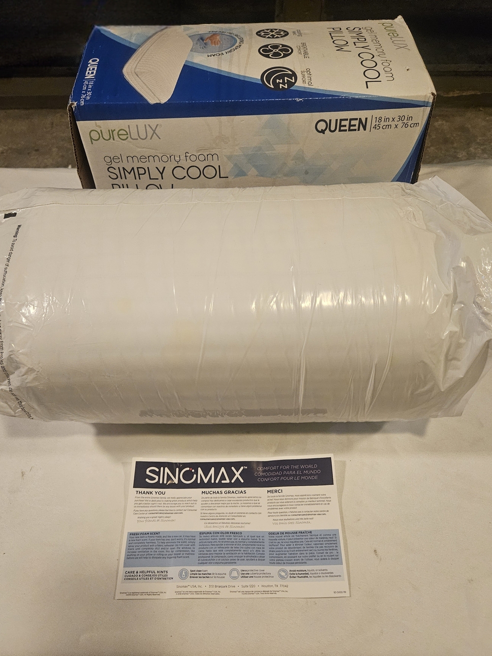 Simply Cool Gel Memory Foam Pillow - White